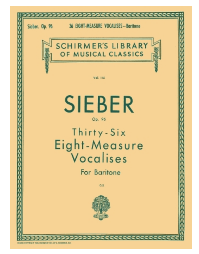 Learn to sing with baritone vocalises from sieber sheet music