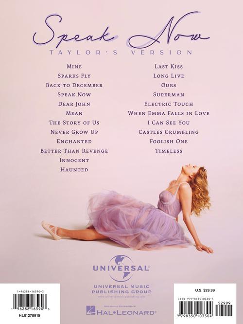 speak now taylor swift sheet music for piano and guitar