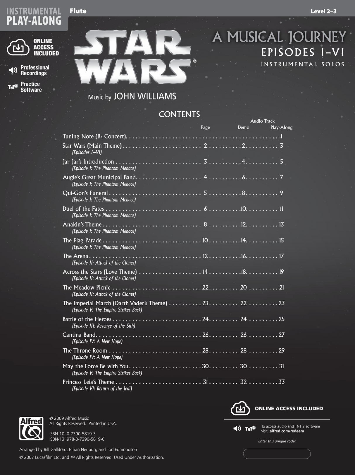 star wars sheet music for flute play along