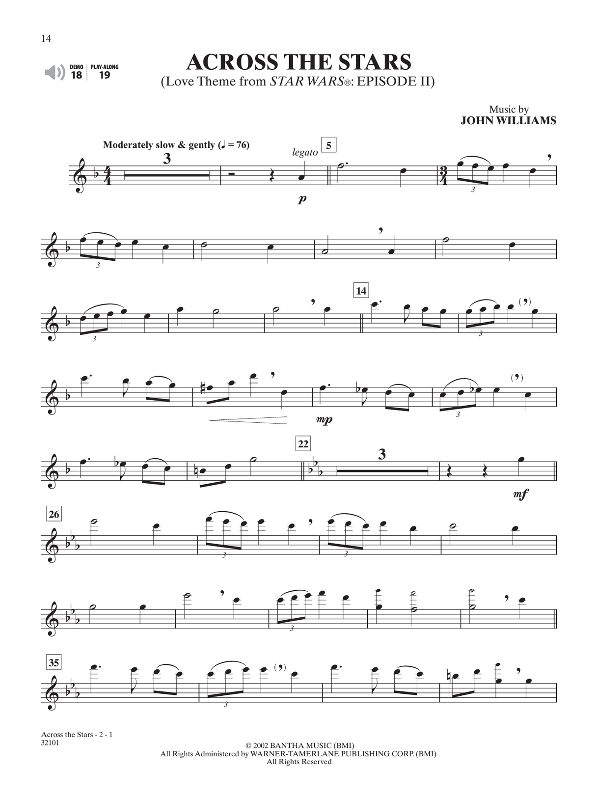 star wars sheet music play along for flute