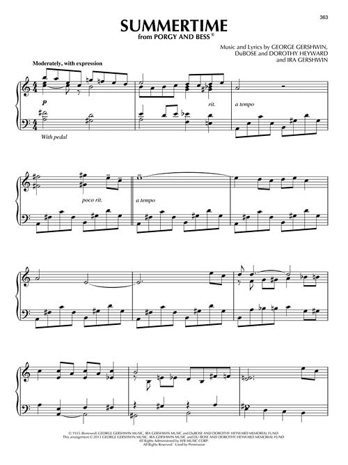 summertime from porgy and bess for piano sheet music