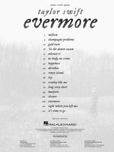 taylor swift evermore sheet music list of songs