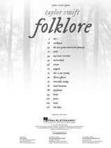 taylor swift sheet music from folklore for piano and vocal