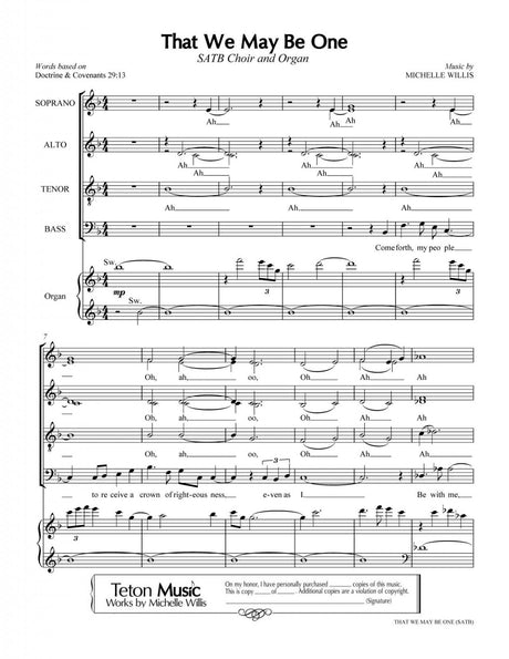 That We May Be One (SATB)