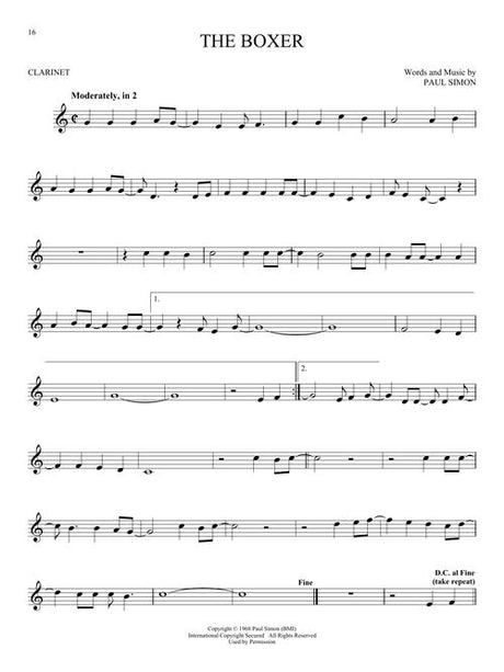 The boxer solo clarinet sheet music