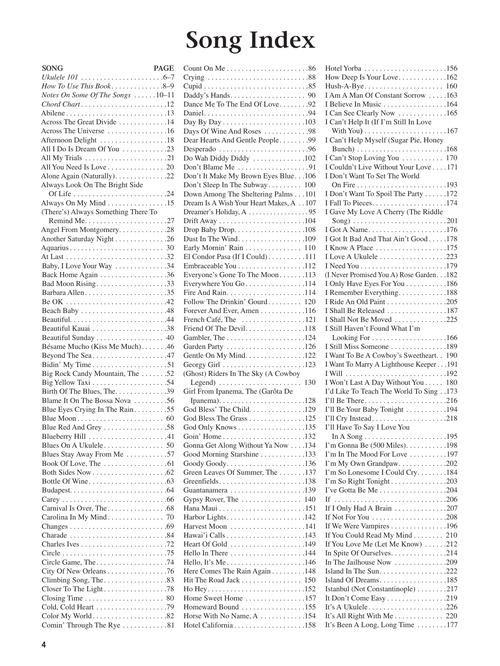 The daily ukulele songbook sheet music song index