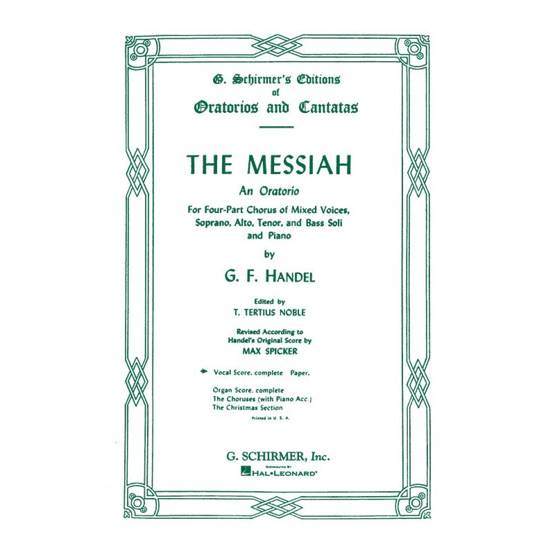 handel's messiah sheet music vocals