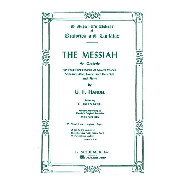 handel's messiah sheet music vocals