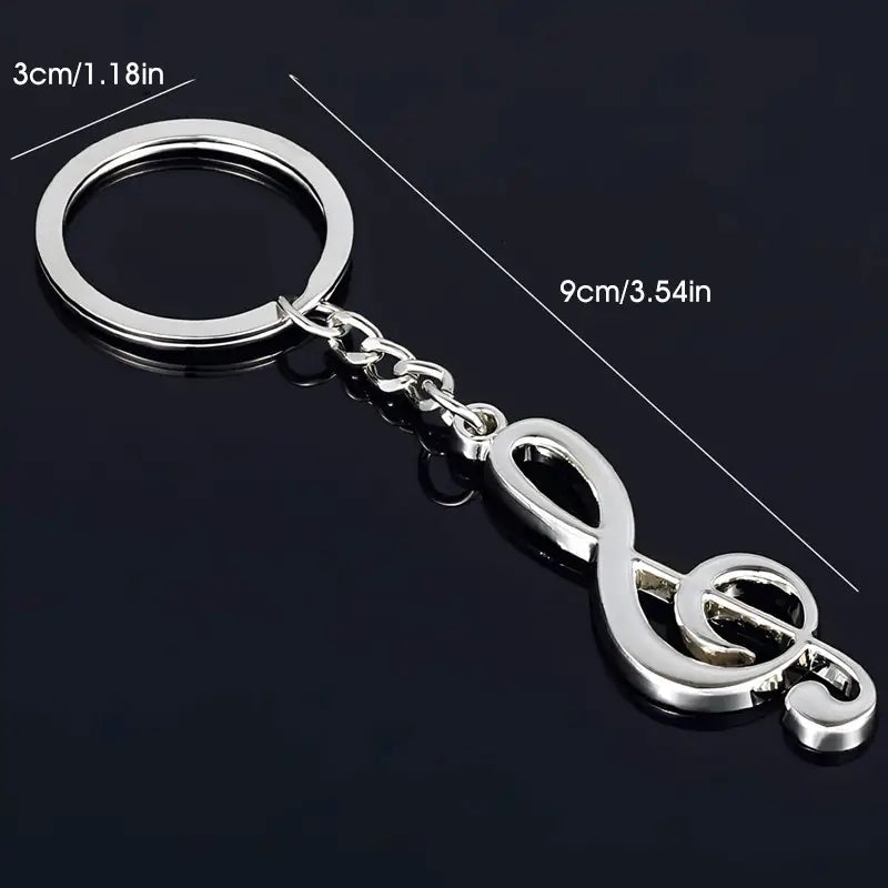 Silver Treble Clef Key Chain