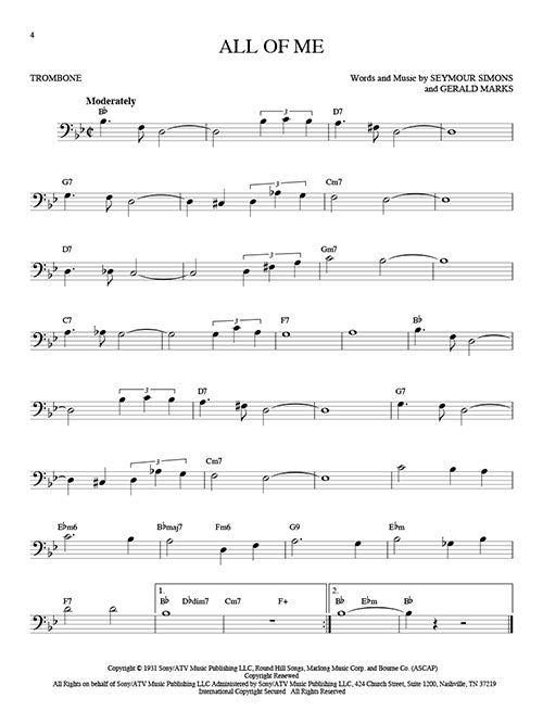 All of me jazz song solos for trombone sheet music