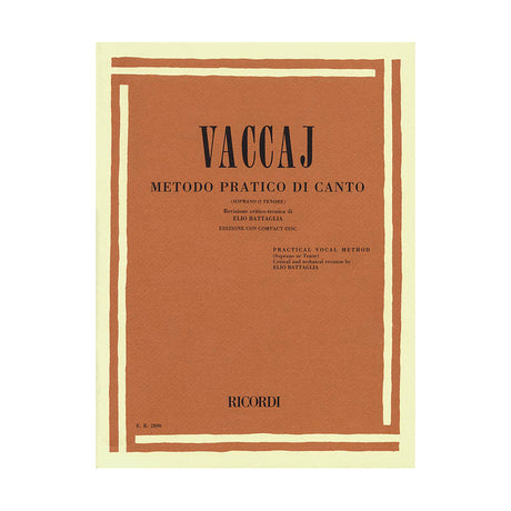 Vaccaj vocal method for soprano sheet music