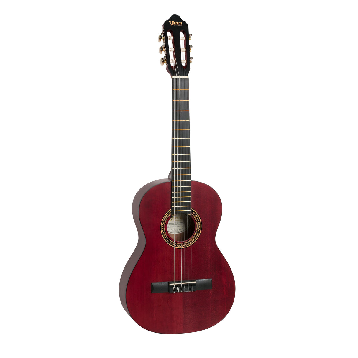 Valencia VC203 200 Series 3/4 Size classical guitar. Transparent Red Wine