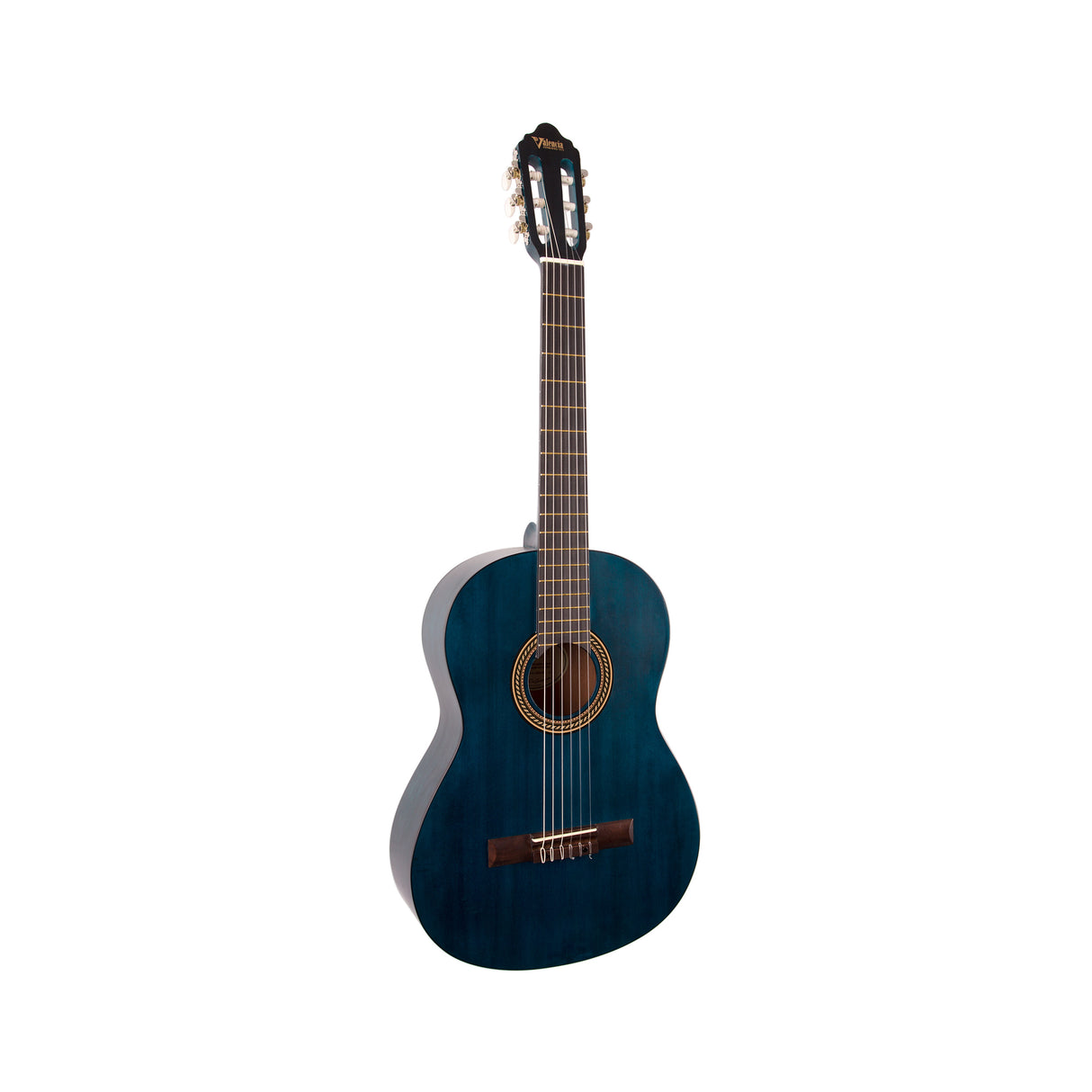 Valencia VC204TBU 200 Series Classical Guitar. Transparent Blue