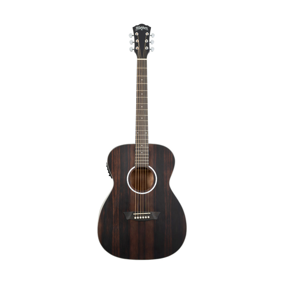 Washburn DFEFE-U Deep Forest Folk Acoustic/Electric Guitar. Striped Ebony