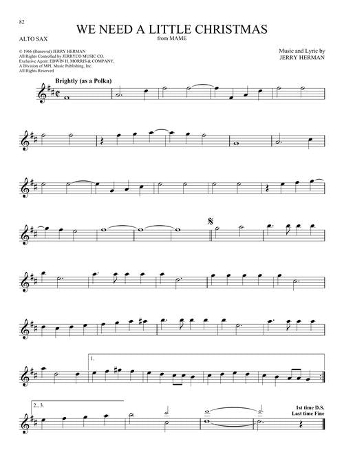 We need a little Christmas sheet music for alto sax