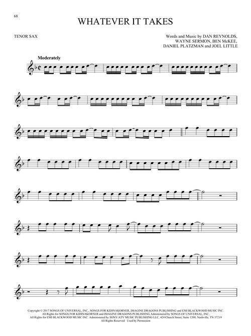 whatever it takes sheet music on tenor sax