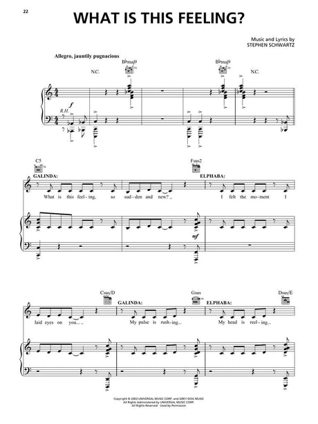 wicked sheet music movie for piano and vocal