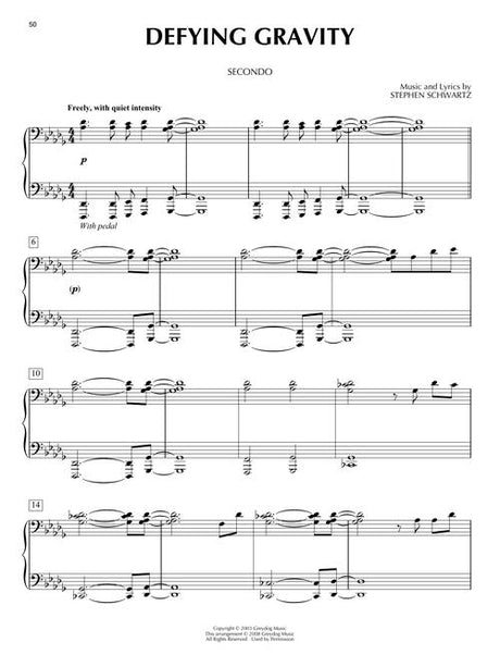 wicked sheet music piano duet of defying gravity