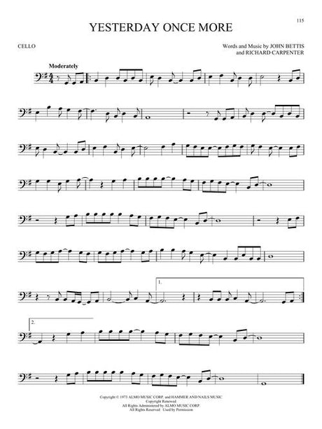 Yesterday once more solo for cello sheet music